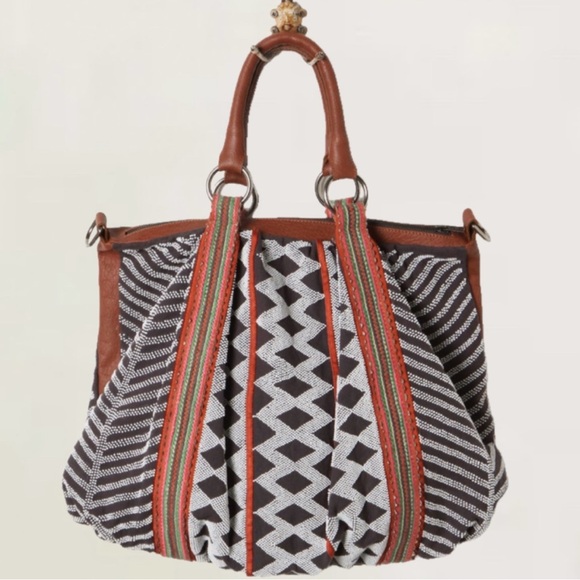 Anthropologie Handbags - Anthropologie Lucky Penny Beaded Boho Geometry Bag Purse Tote